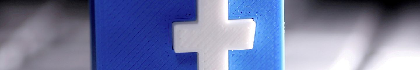 A 3D-printed Facebook logo is seen placed on a keyboard in this illustration A 3D-printed Facebook logo is seen placed on a keyboard in this illustration - Sputnik International