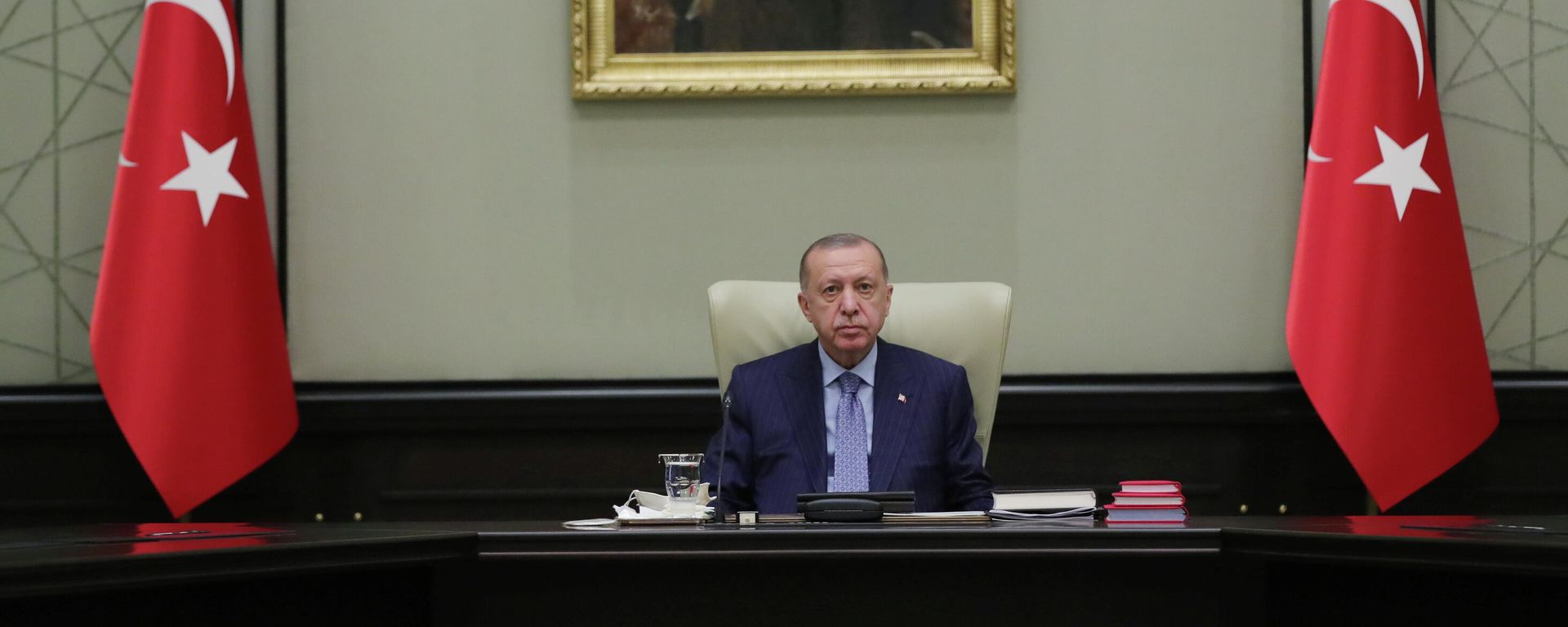 Turkish President Tayyip Erdogan heads a cabinet meeting in Ankara, Turkey, October 25, 2021 Turkish President Tayyip Erdogan heads a cabinet meeting in Ankara, Turkey, October 25, 2021 - Sputnik International, 1920, 25.10.2021