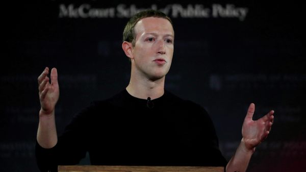 Facebook Chairman and CEO Mark Zuckerberg addresses the audience on the challenges of protecting free speech while combating hate speech online, fighting misinformation, and political data privacy and security, at a forum hosted by Georgetown University's Institute of Politics and Public Service (GU Politics) and the McCourt School of Public Policy in Washington, U.S., October 17, 2019 - Sputnik International