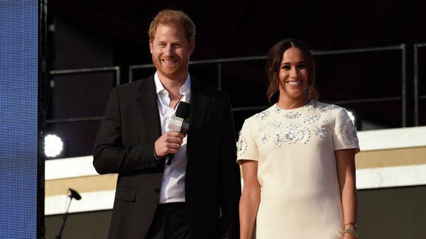 Prince Harry, the Duke of Sussex, left, and Meghan, the Duchess of Sussex speak at Global Citizen Live in Central Park on Saturday, Sept. 25, 2021, in New York. Prince Harry, the Duke of Sussex, left, and Meghan, the Duchess of Sussex speak at Global Citizen Live in Central Park on Saturday, Sept. 25, 2021, in New York. - Sputnik International