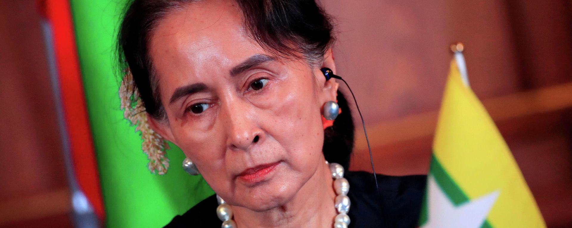 Myanmar's State Counsellor Aung San Suu Kyi attends the joint news conference of the Japan-Mekong Summit Meeting at the Akasaka Palace State Guest House in Tokyo, Japan October 9, 2018. Myanmar's State Counsellor Aung San Suu Kyi attends the joint news conference of the Japan-Mekong Summit Meeting at the Akasaka Palace State Guest House in Tokyo, Japan October 9, 2018. - Sputnik International, 1920, 27.10.2021