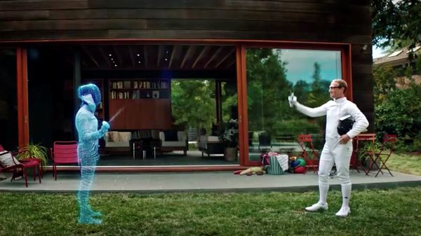 Facebook CEO Mark Zuckerberg is seen fencing in the Metaverse with an Olympic gold medal fencer during a live-streamed virtual and augmented reality conference to announce the rebrand of Facebook as Meta, in this screengrab taken from a video released on 28 October 2021.  - Sputnik International