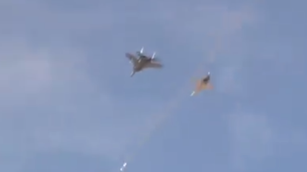 An Iranian Air Force F-5 Tiger fires an aerial target for the MiG-29 to intercept - Sputnik International