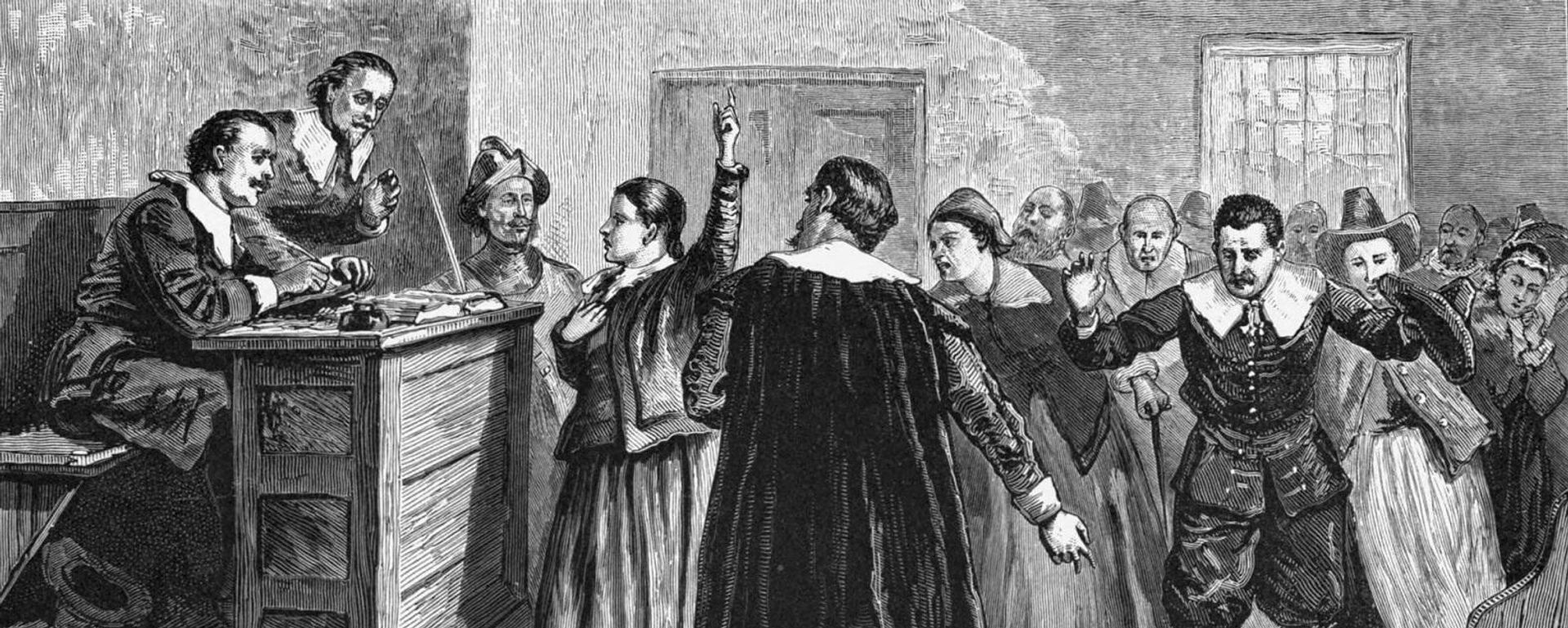Witchcraft at Salem Village, illustration from Pioneers in the Settlement of America (1876) Witchcraft at Salem Village, illustration from Pioneers in the Settlement of America (1876) - Sputnik International, 1920, 01.11.2021