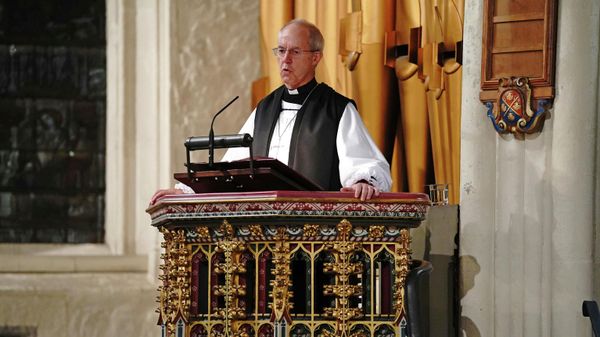 The Archbishop of Canterbury Justin Welby speaks during a service of remembrance for British MP David Amess at St Margaret's Church in Westminster in London, Monday, Oct. 18, 2021. - Sputnik International