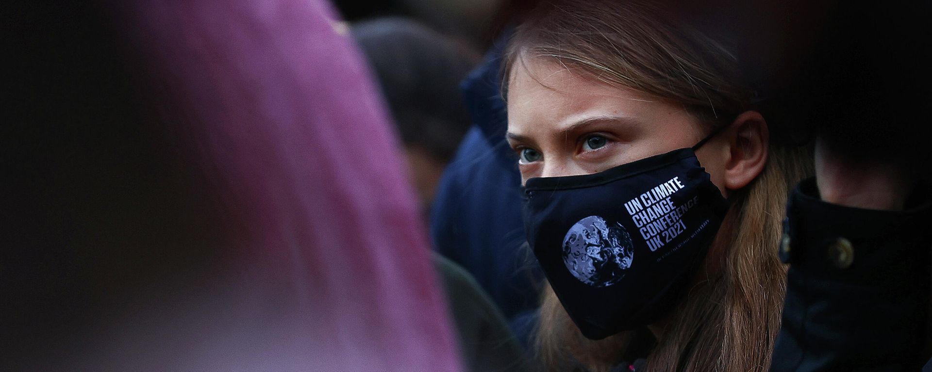 Swedish climate activist Greta Thunberg takes part in a protest at Festival Park in Glasgow on the sidelines of the COP26 UN Climate Summit on November 1, 2021. Swedish climate activist Greta Thunberg takes part in a protest at Festival Park in Glasgow on the sidelines of the COP26 UN Climate Summit on November 1, 2021. - Sputnik International, 1920, 08.11.2021