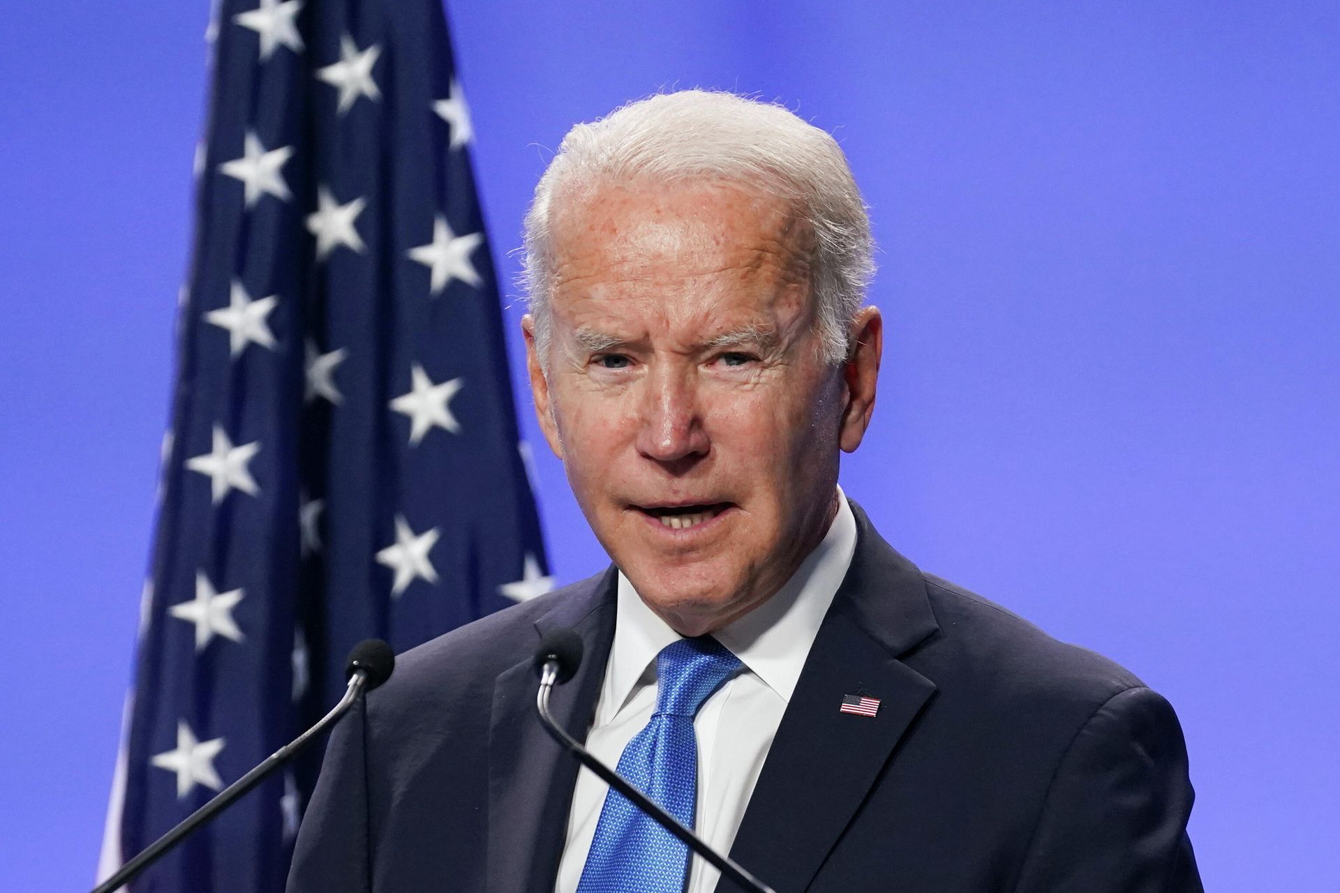 U.S. President Joe Biden speaks during a press conference at the UN Climate Change Conference (COP26) in Glasgow, Scotland, Britain, November 2, 2021.  - Sputnik International, 1920, 02.11.2021