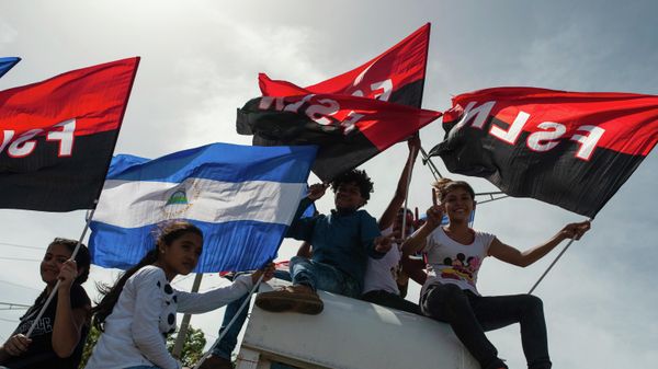 Sandinista followers gather at the Juan Pablo II plaza, to celebrate the 39th anniversary of the Sandinista revolution, in Managua, Nicaragua, Thursday, July 19, 2018. - Sputnik International