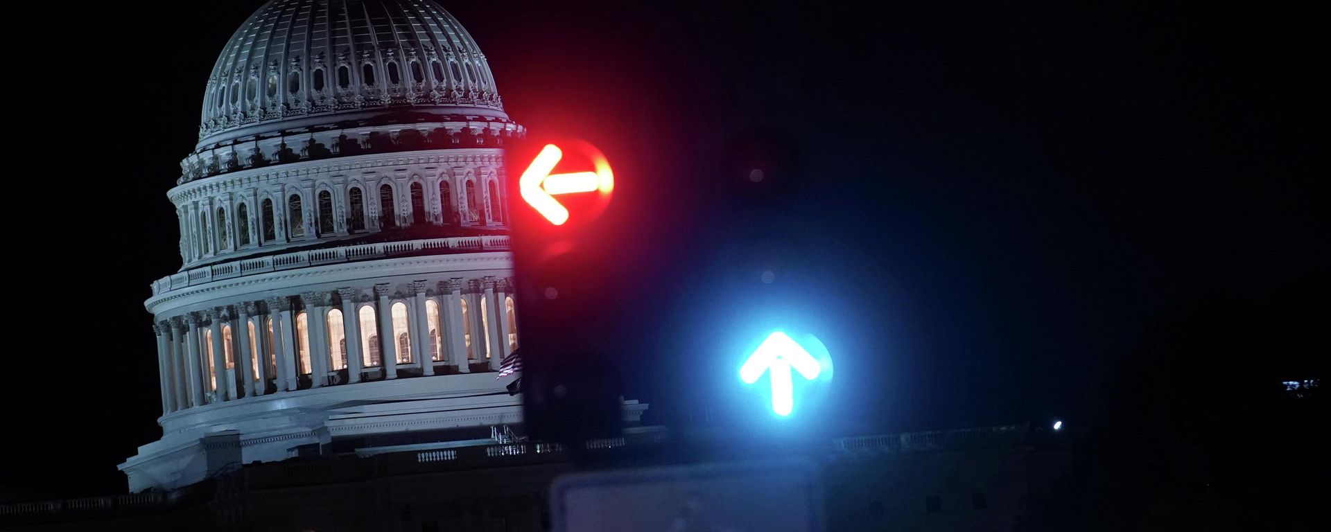 The U.S Capitol seen at night from Pennsylvania Avenue in Washington, U.S., October 24, 2021 The U.S Capitol seen at night from Pennsylvania Avenue in Washington, U.S., October 24, 2021 - Sputnik International, 1920, 06.11.2021