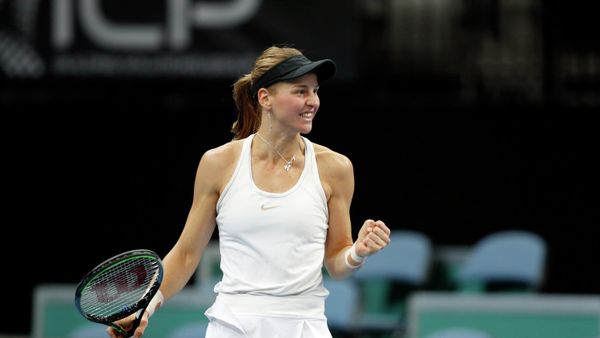 Russian Tennis Federation's Liudmila Samsonova reacts in her match against Sloane Stephens of the U.S. during the match of Billie Jean King Cup - Sputnik International