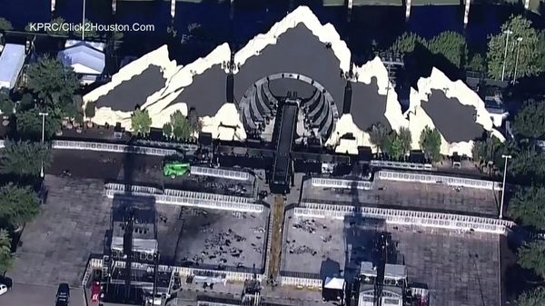 The main stage of NRG Park is seen the morning after a deadly crush of fans took place during an Astroworld Festival performance by rapper Travis Scott in Houston, Texas, U.S. November 6, 2021 - Sputnik International