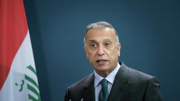 FILE PHOTO: Iraqi Prime Minister Mustafa al-Kadhimi speaks during a joint news conference with German Chancellor Angela Merkel (not pictured) at the Chancellery in Berlin, Germany October 20, 2020. FILE PHOTO: Iraqi Prime Minister Mustafa al-Kadhimi speaks during a joint news conference with German Chancellor Angela Merkel (not pictured) at the Chancellery in Berlin, Germany October 20, 2020. - Sputnik International