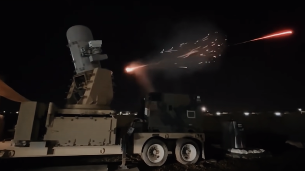 Screengrab of US C-RAM system in use. - Sputnik International