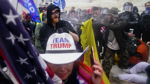 In this Jan. 6, 2021, file photo, insurrections loyal to President Donald Trump try to break through a police barrier at the Capitol in Washington. U.S. - Sputnik International