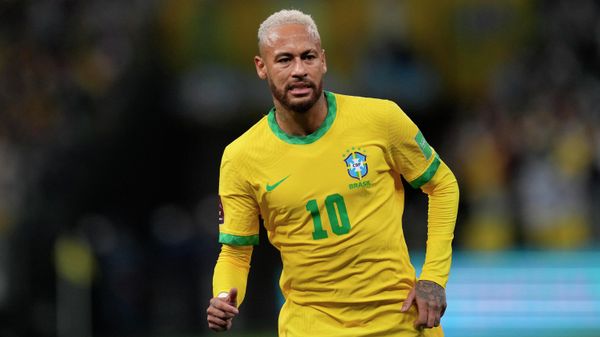 Brazil's Neymar gestures during a qualifying soccer match against Colombia for the FIFA World Cup Qatar 2022 at Neo Quimica Arena stadium in Sao Paulo, Brazil, Thursday, Nov.11, 2021 - Sputnik International
