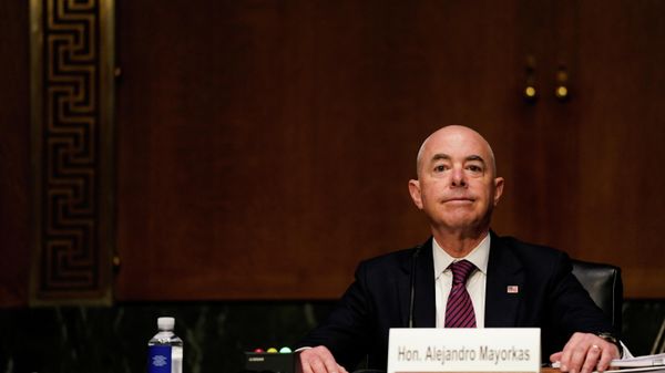 U.S. Secretary of Homeland Security Alejandro Mayorkas pauses while testifying at a Senate Judiciary hearing on Oversight of the Department of Homeland Security on Capitol Hill in Washington, U.S. November 16, 2021. - Sputnik International
