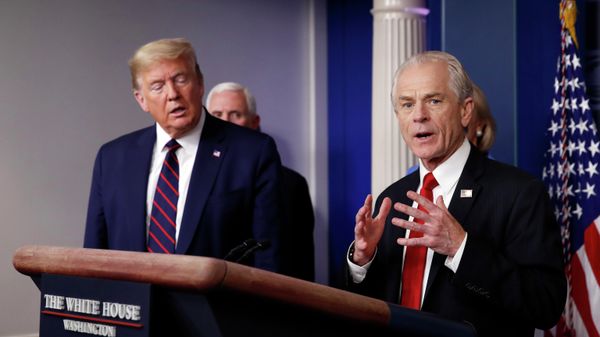 In this Friday, March 27, 2020 file photo, White House adviser Peter Navarro speaks about the coronavirus in the James Brady Press Briefing Room in Washington, as President Donald Trump listens. - Sputnik International
