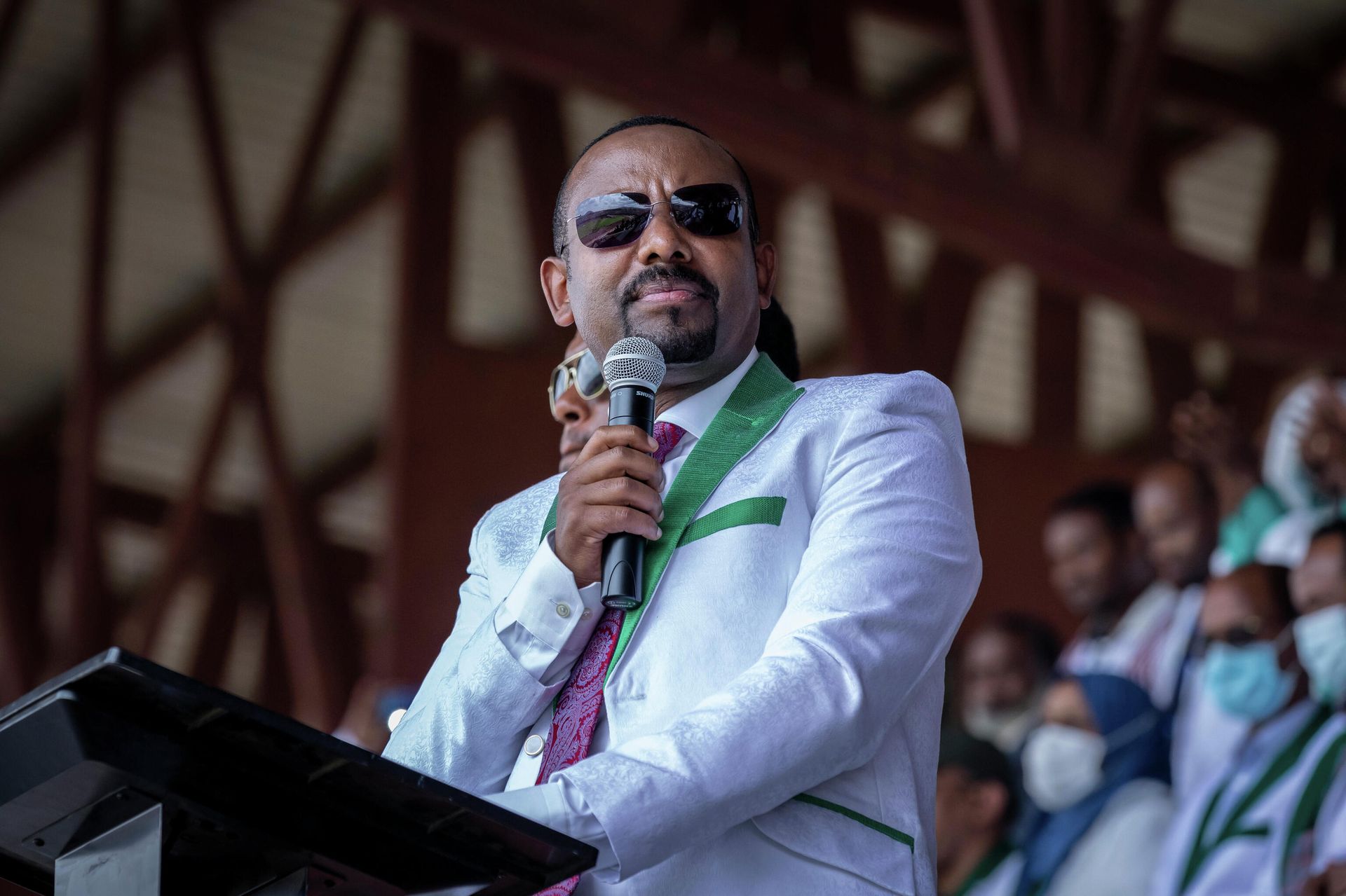 In this Wednesday, June 16, 2021 file photo, Ethiopia's Prime Minister Abiy Ahmed speaks at a final campaign rally at a stadium in the town of Jimma in the southwestern Oromia Region of Ethiopia. Ethiopia's Prime Minister Abiy Ahmed has been sworn in Monday, Oct. 4, 2021 for a second five-year term. In this Wednesday, June 16, 2021 file photo, Ethiopia's Prime Minister Abiy Ahmed speaks at a final campaign rally at a stadium in the town of Jimma in the southwestern Oromia Region of Ethiopia. Ethiopia's Prime Minister Abiy Ahmed has been sworn in Monday, Oct. 4, 2021 for a second five-year term. - Sputnik International, 1920, 24.11.2021