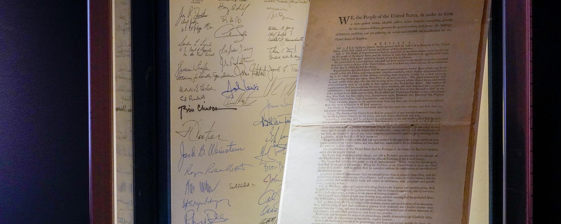 FILE - A first printing of the United States Constitution is displayed at Sotheby's auction house during a press preview on Nov. 5, 2021, in New York. The rare copy has sold Thursday, Nov. 18, for a record $43.2 million at Sotheby's to an anonymous buyer who outbid a group of crypocurrency investors. - Sputnik International, 1920, 11.05.2023
