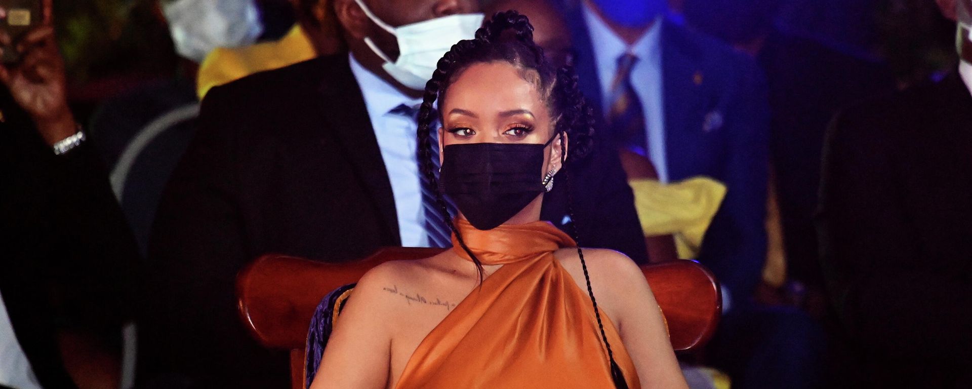 Singer Rihanna looks on at the Presidential Inauguration Ceremony to mark the birth of a new republic in Barbados, Bridgetown, Barbados, November 30, 2021.  - Sputnik International, 1920, 30.11.2021