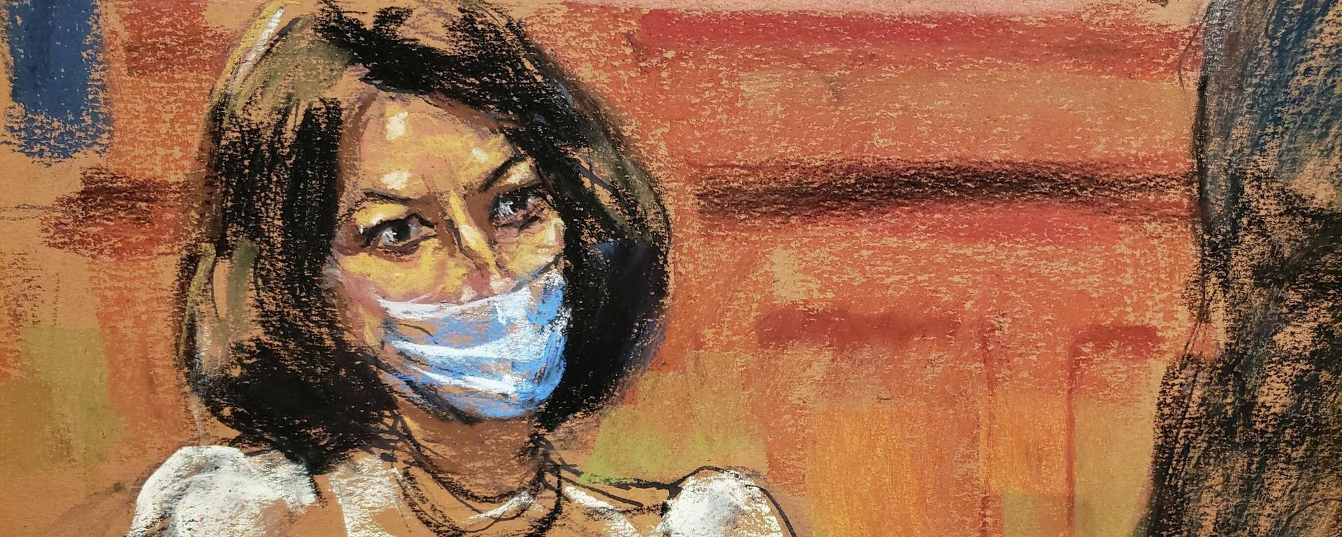 Ghislaine Maxwell listens as defense attorney Bobbi Sternheim gives her opening statement at the start of Maxwell's trial on charges of sex trafficking, in a courtroom sketch in New York City, U.S., November 29, 2021. - Sputnik International, 1920, 30.11.2021