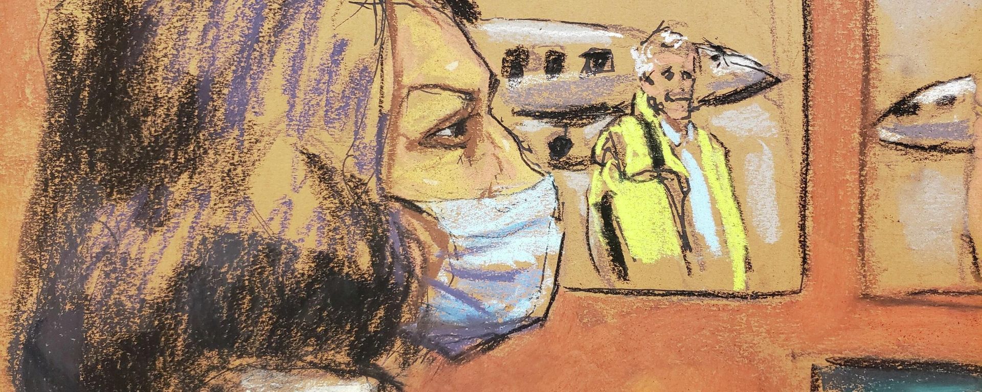 Lawrence Visoski (not seen), former longtime pilot for Jeffrey Epstein, testifies during Ghislaine Maxwell's trial on charges of sex trafficking, in a courtroom sketch in New York City, U.S., November 30, 2021. Lawrence Visoski (not seen), former longtime pilot for Jeffrey Epstein, testifies during Ghislaine Maxwell's trial on charges of sex trafficking, in a courtroom sketch in New York City, U.S., November 30, 2021. - Sputnik International, 1920, 30.11.2021