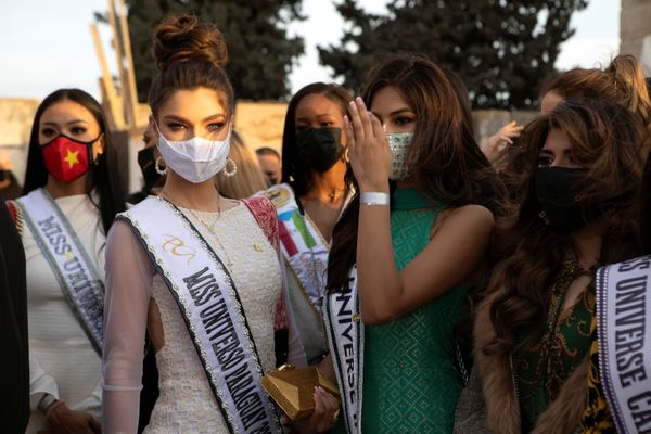 Miss Universe-2021 contestants tour David Tower in Jerusalem's old city ahead of the annual beauty pageant which will take place in the Red Sea resort of Eilat - Sputnik International