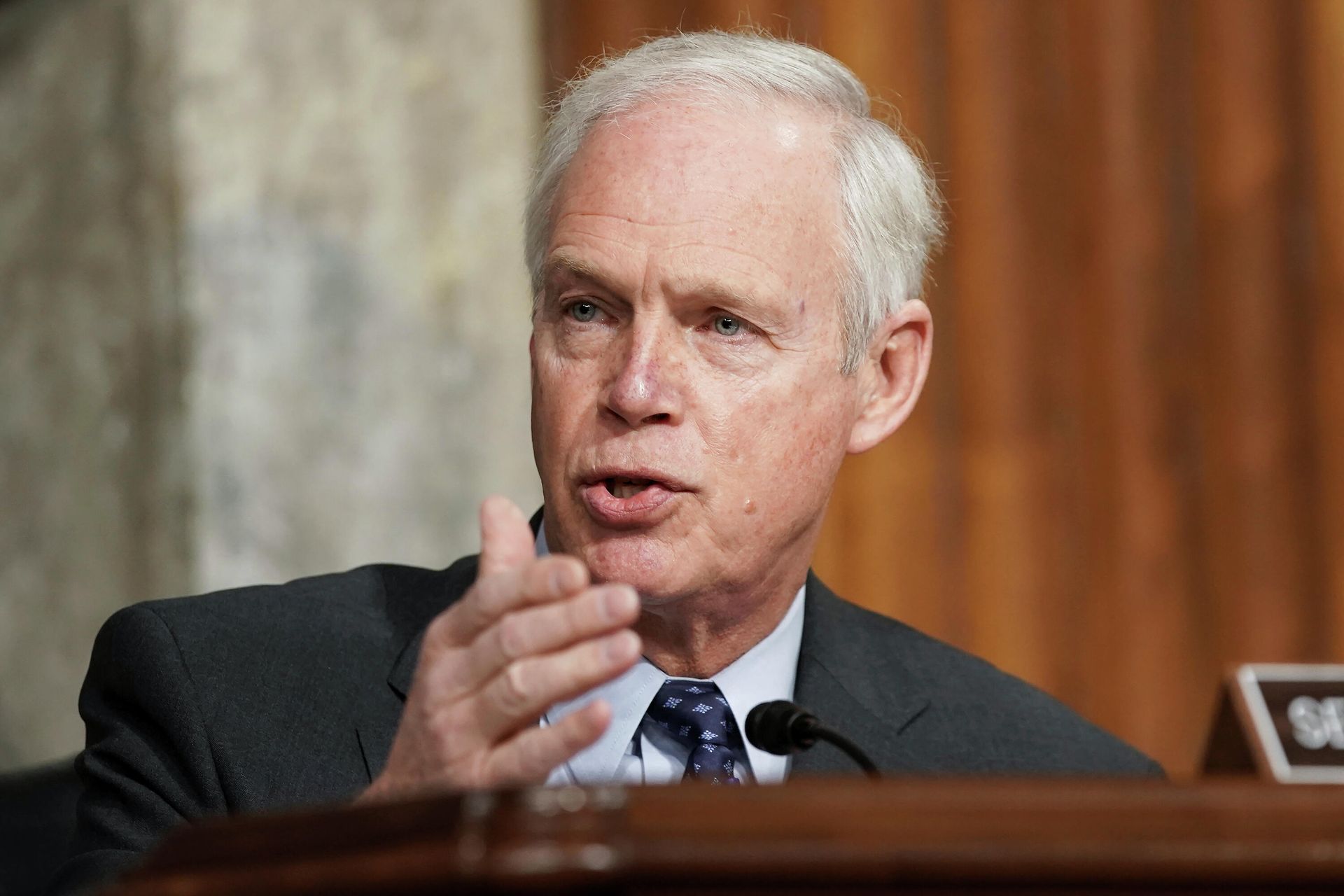 Sen. Ron Johnson, R-Wis., speaks at the U.S. Capitol in Washington in this March 3, 2021 file photo. Wisconsin Republicans are working to discredit the bipartisan system they created to run elections in the state after President Joe Biden narrowly won last year's presidential race, making the political battleground state the latest front in the national push by the GOP to exert more control over elections. Sen. Ron Johnson, R-Wis., speaks at the U.S. Capitol in Washington in this March 3, 2021 file photo. Wisconsin Republicans are working to discredit the bipartisan system they created to run elections in the state after President Joe Biden narrowly won last year's presidential race, making the political battleground state the latest front in the national push by the GOP to exert more control over elections. - Sputnik International, 1920, 05.12.2021