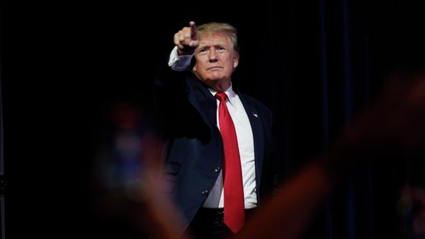 FILE - In this July 24, 2021, file photo, former President Donald Trump points to supporters after speaking at a Turning Point Action gathering, in Phoenix - Sputnik International
