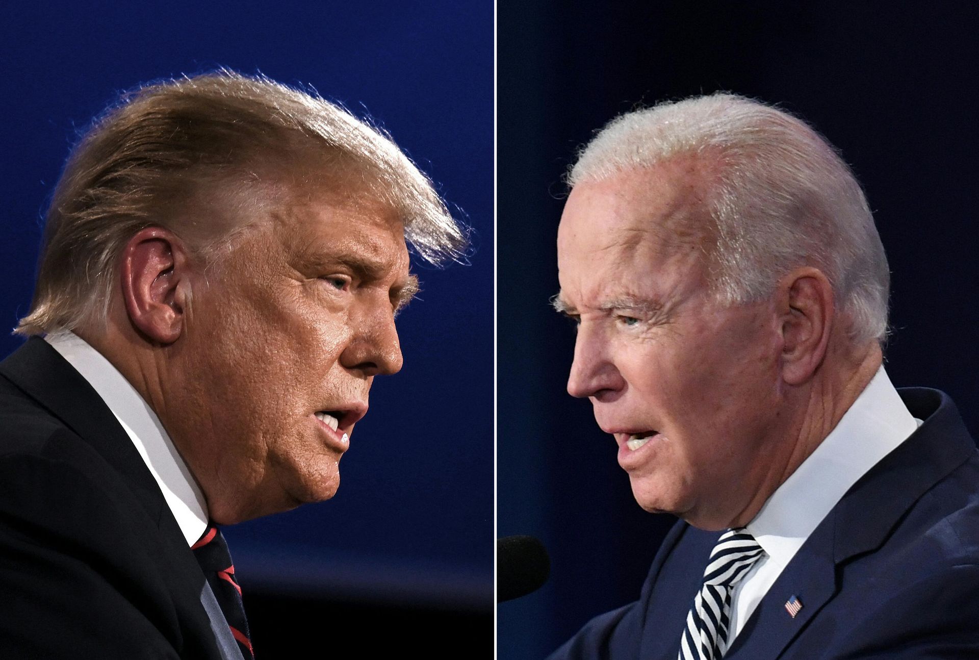 This combination of pictures created on September 29, 2020 shows US President Donald Trump (L) and Democratic Presidential candidate former Vice President Joe Biden squaring off during the first presidential debate at the Case Western Reserve University and Cleveland Clinic in Cleveland, Ohio on September 29, 2020. This combination of pictures created on September 29, 2020 shows US President Donald Trump (L) and Democratic Presidential candidate former Vice President Joe Biden squaring off during the first presidential debate at the Case Western Reserve University and Cleveland Clinic in Cleveland, Ohio on September 29, 2020. - Sputnik International, 1920, 26.12.2021