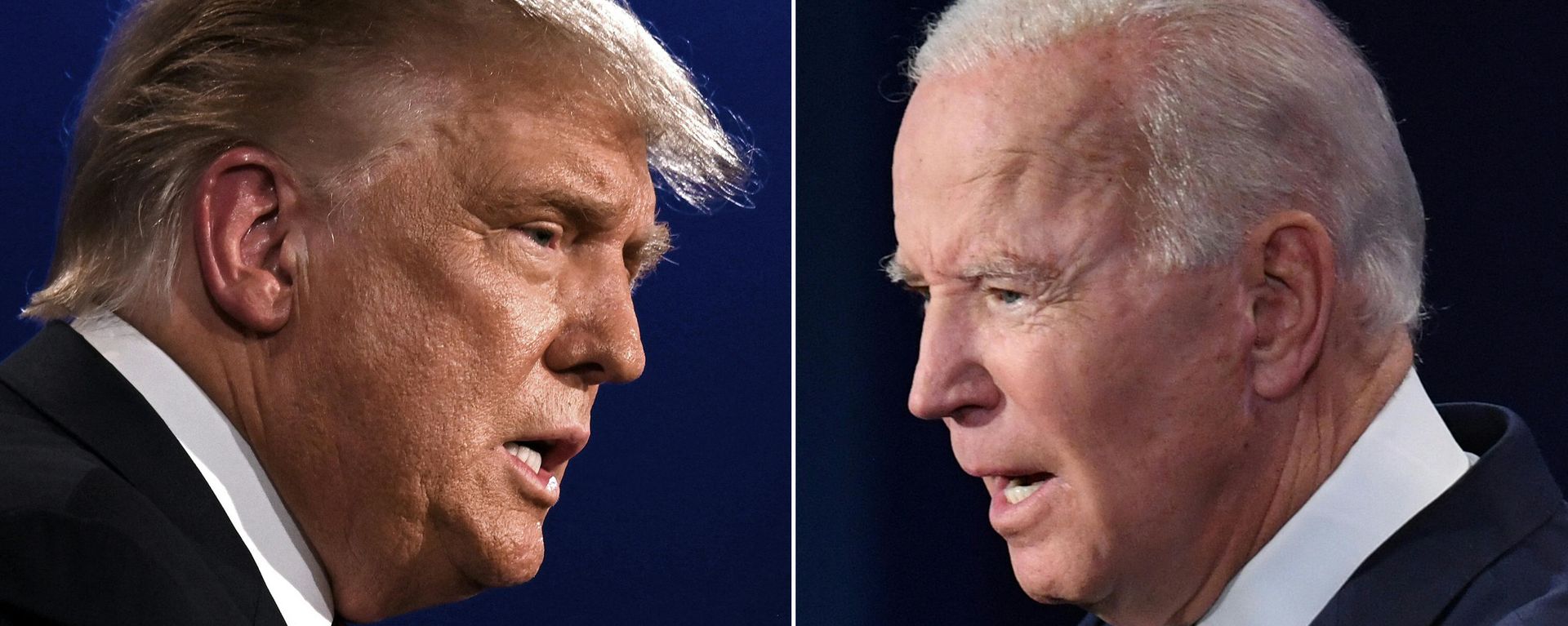 This combination of pictures created on September 29, 2020 shows US President Donald Trump (L) and Democratic Presidential candidate former Vice President Joe Biden squaring off during the first presidential debate at the Case Western Reserve University and Cleveland Clinic in Cleveland, Ohio on September 29, 2020. This combination of pictures created on September 29, 2020 shows US President Donald Trump (L) and Democratic Presidential candidate former Vice President Joe Biden squaring off during the first presidential debate at the Case Western Reserve University and Cleveland Clinic in Cleveland, Ohio on September 29, 2020. - Sputnik International, 1920, 07.12.2021