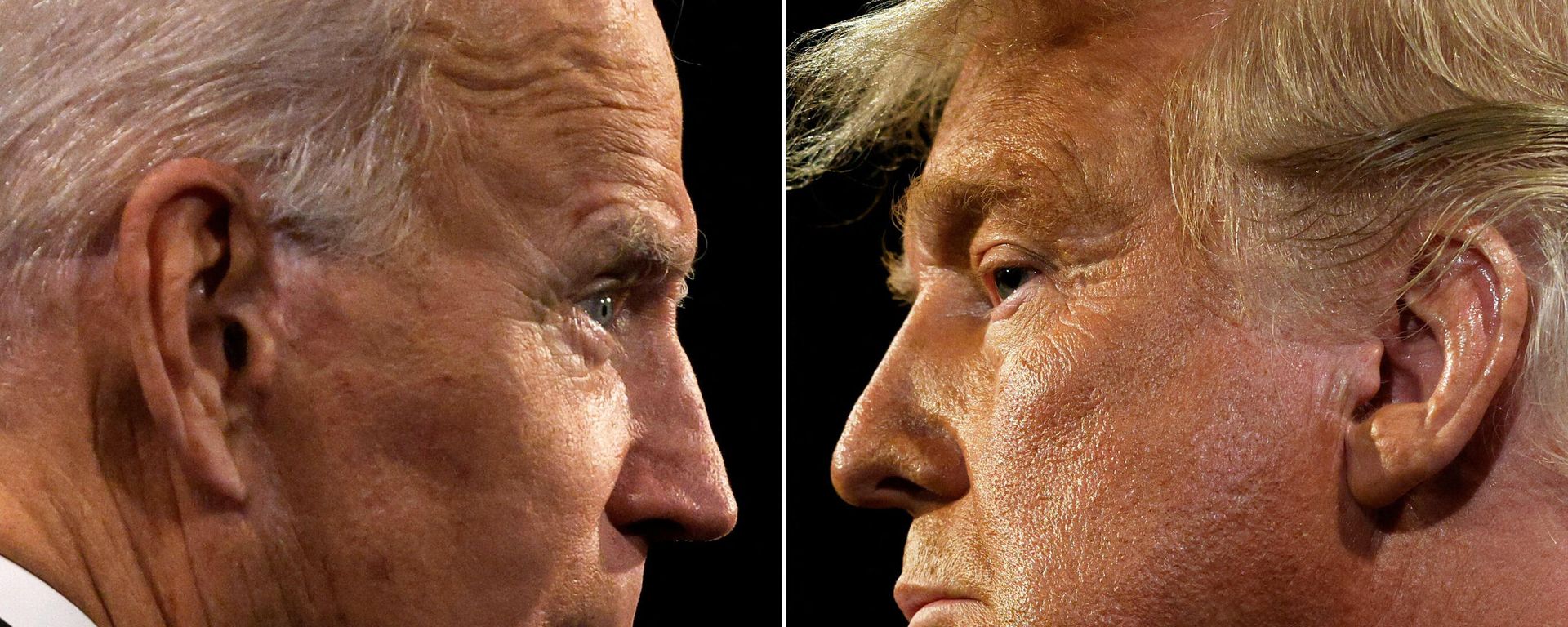 (COMBO) This combination of pictures created on October 22, 2020 shows US President Donald Trump (R) and Democratic Presidential candidate and former US Vice President Joe Biden during the final presidential debate at Belmont University in Nashville, Tennessee, on October 22, 2020 (COMBO) This combination of pictures created on October 22, 2020 shows US President Donald Trump (R) and Democratic Presidential candidate and former US Vice President Joe Biden during the final presidential debate at Belmont University in Nashville, Tennessee, on October 22, 2020 - Sputnik International, 1920, 23.12.2021