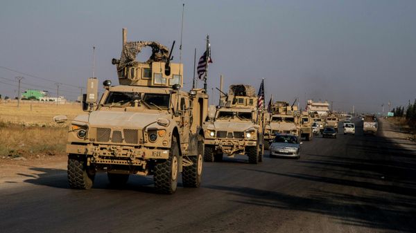 U.S. military convoy drives near the town of Qamishli, north Syria, Saturday, Oct. 26. 2019 - Sputnik International
