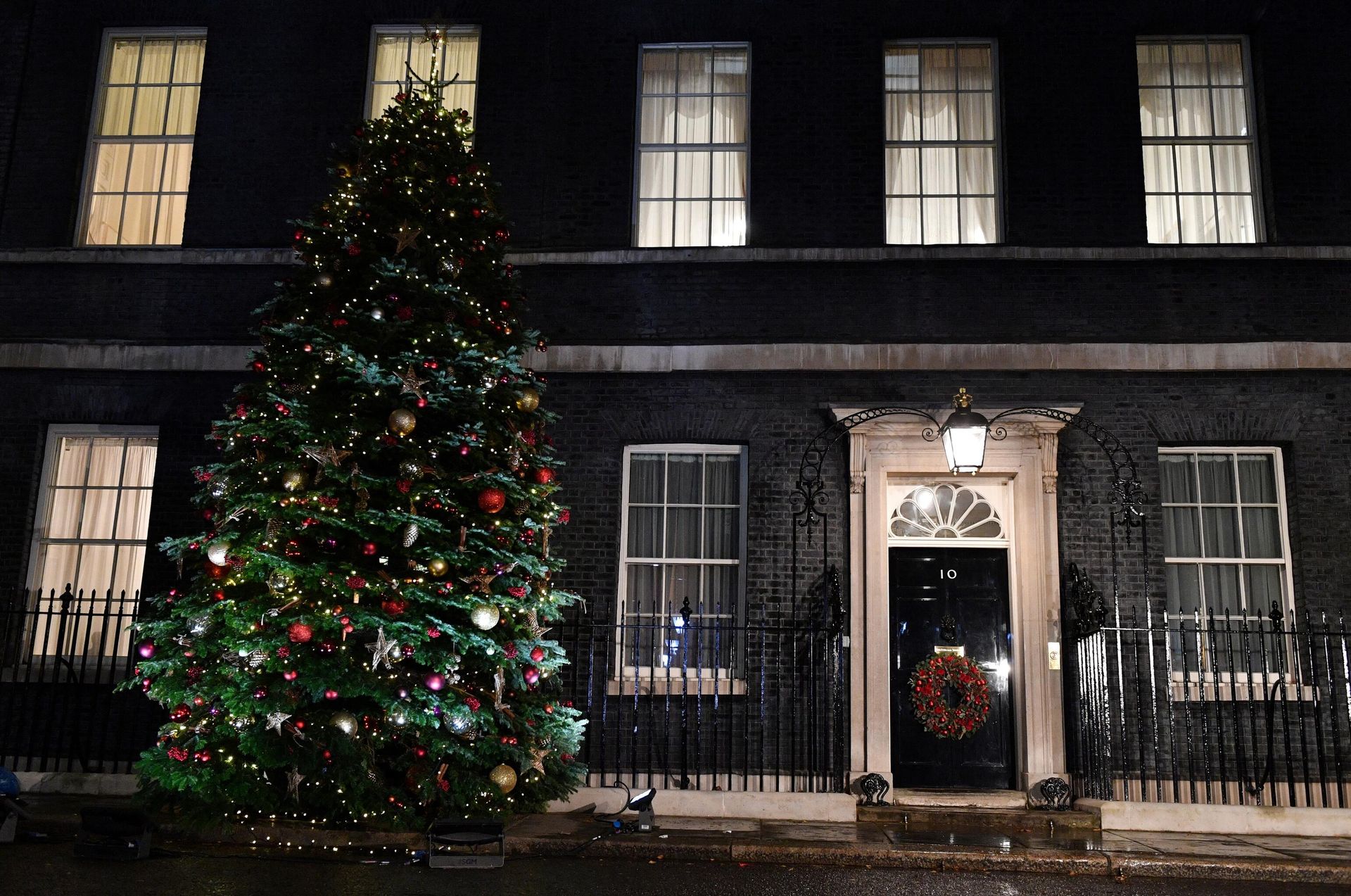 The annual Downing Street Christmas tree is pictured outside 10 Downing Street, in central London on December 1, 2021. (Photo by JUSTIN TALLIS / AFP) The annual Downing Street Christmas tree is pictured outside 10 Downing Street, in central London on December 1, 2021. (Photo by JUSTIN TALLIS / AFP) - Sputnik International, 1920, 10.12.2021