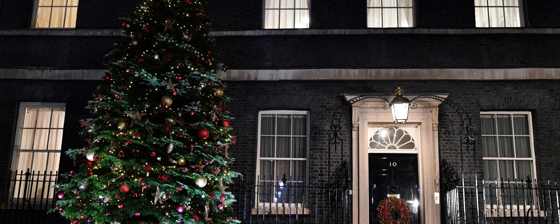 The annual Downing Street Christmas tree is pictured outside 10 Downing Street, in central London on December 1, 2021. (Photo by JUSTIN TALLIS / AFP) The annual Downing Street Christmas tree is pictured outside 10 Downing Street, in central London on December 1, 2021. (Photo by JUSTIN TALLIS / AFP) - Sputnik International, 1920, 18.12.2021