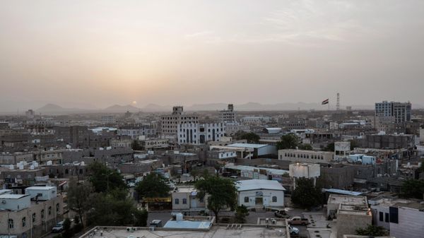 The sun sets over Marib, Yemen, Monday, June 21, 2021. The mountains at background show thee Kassara front line. On the most active front line in Yemen's long civil war, the months-long battle for the city of Marib has become a dragged-out grind with a steady stream of dead and wounded from both sides. - Sputnik International