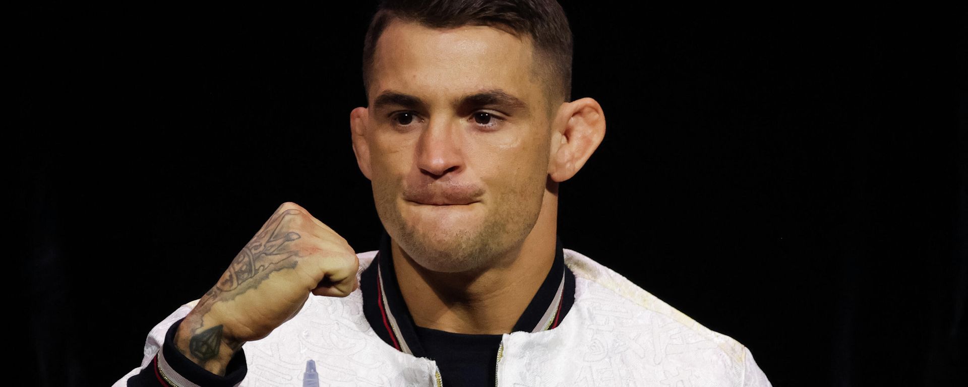 Dustin Poirier is seen on stage during the UFC 269 press conference at MGM Grand Garden Arena on December 09, 2021 in Las Vegas, Nevada. Dustin Poirier is seen on stage during the UFC 269 press conference at MGM Grand Garden Arena on December 09, 2021 in Las Vegas, Nevada. - Sputnik International, 1920, 10.12.2021