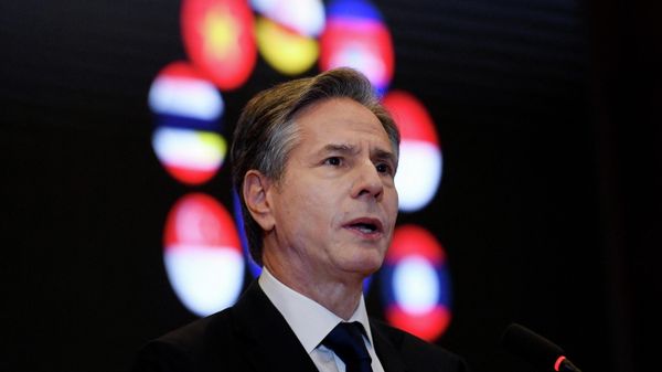 U.S. Secretary of State Antony Blinken delivers remarks on the Biden administration's Indo-Pacific strategy at the Universitas Indonesia in Jakarta, Indonesia December 14, 2021.  - Sputnik International