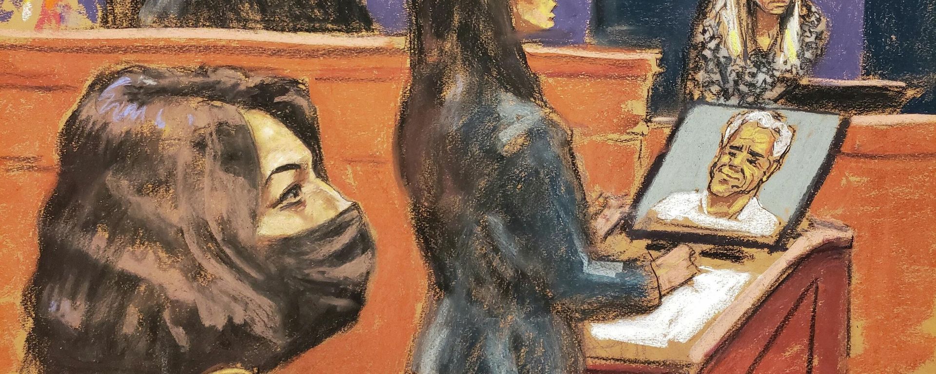 Witness Annie Farmer is questioned by prosecutor Lara Pomerantz during the trial of Ghislaine Maxwell, the Jeffrey Epstein associate accused of sex trafficking, in a courtroom sketch in New York City, U.S., December 10, 2021 Witness Annie Farmer is questioned by prosecutor Lara Pomerantz during the trial of Ghislaine Maxwell, the Jeffrey Epstein associate accused of sex trafficking, in a courtroom sketch in New York City, U.S., December 10, 2021 - Sputnik International, 1920, 10.01.2022