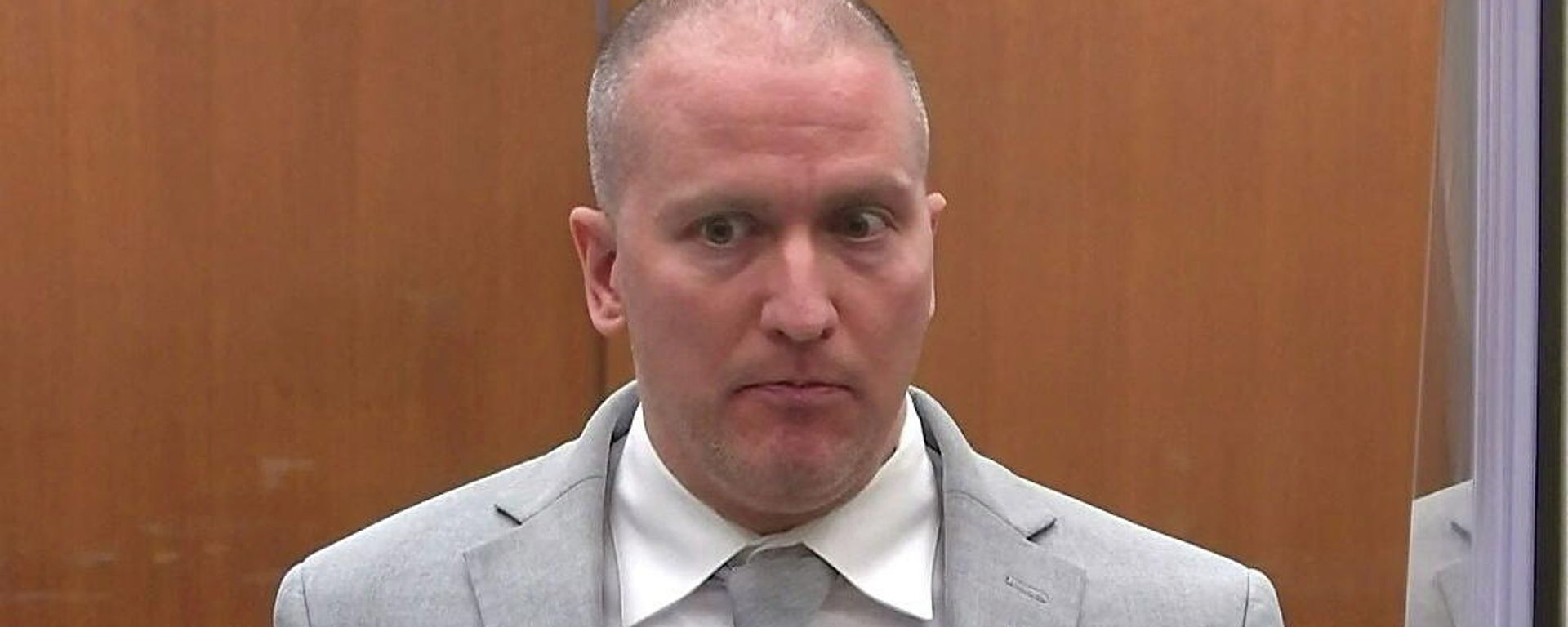 Former Minneapolis police officer Derek Chauvin addresses his sentencing hearing and the judge as he awaits his sentence after being convicted of murder in the death of George Floyd in Minneapolis, Minnesota, U.S. June 25, 2021 in a still image from video. Former Minneapolis police officer Derek Chauvin addresses his sentencing hearing and the judge as he awaits his sentence after being convicted of murder in the death of George Floyd in Minneapolis, Minnesota, U.S. June 25, 2021 in a still image from video. - Sputnik International, 1920, 15.12.2021