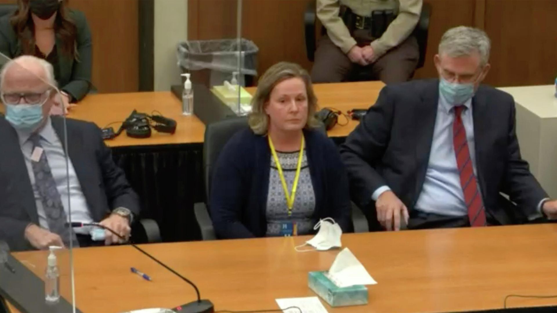 Former Brooklyn Center police Officer Kim Potter, center, listens as Hennepin County Judge Regina Chu pools the jury after the verdict on Thursday, Dec. 23, 2021 at the Hennepin County Courthouse in Minneapolis, Minn. Jurors on Thursday convicted Potter of two manslaughter charges in the killing of Daunte Wright, a Black motorist she shot during a traffic stop after she said she confused her gun for her Taser. Former Brooklyn Center police Officer Kim Potter, center, listens as Hennepin County Judge Regina Chu pools the jury after the verdict on Thursday, Dec. 23, 2021 at the Hennepin County Courthouse in Minneapolis, Minn. Jurors on Thursday convicted Potter of two manslaughter charges in the killing of Daunte Wright, a Black motorist she shot during a traffic stop after she said she confused her gun for her Taser. - Sputnik International, 1920, 23.12.2021
