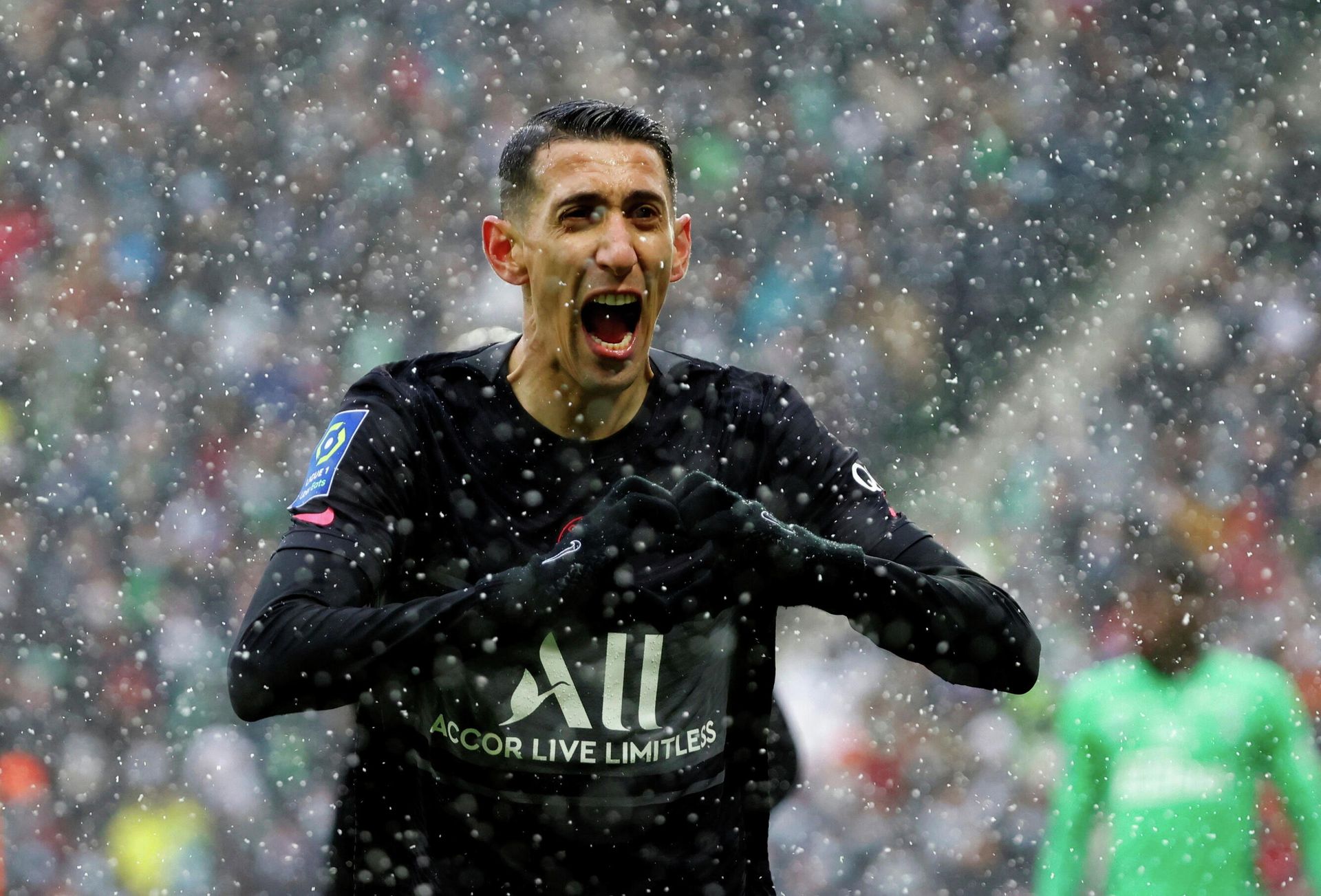 Soccer Football - Ligue 1 - AS Saint-Etienne v Paris St Germain - Stade Geoffroy-Guichard, Saint-Etienne, France - November 28, 2021 Paris St Germain's Angel Di Maria celebrates scoring their second goal  - Sputnik International, 1920, 24.12.2021