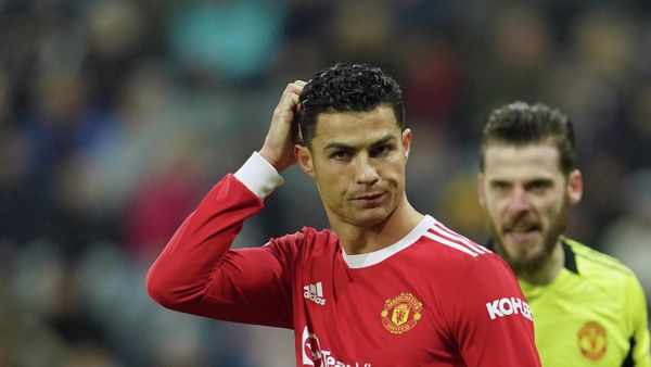 Manchester United's Cristiano Ronaldo reacts during the English Premier League soccer match between Newcastle United and Manchester United at St. James' Park in Newcastle, England, Monday, Dec. 27, 2021 - Sputnik International