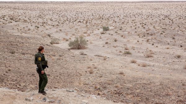 United States Border Patrol agent Anna Y. Davalos looks on as she patrols the border in the El Centro sector in El Centro, California, U.S. December 14, 2021. - Sputnik International