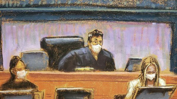 Judge Alison Nathan sits in the court during jury deliberations in the trial of Jeffrey Epstein associate Ghislaine Maxwell in a courtroom sketch in New York City, U.S., December 29, 2021. - Sputnik International