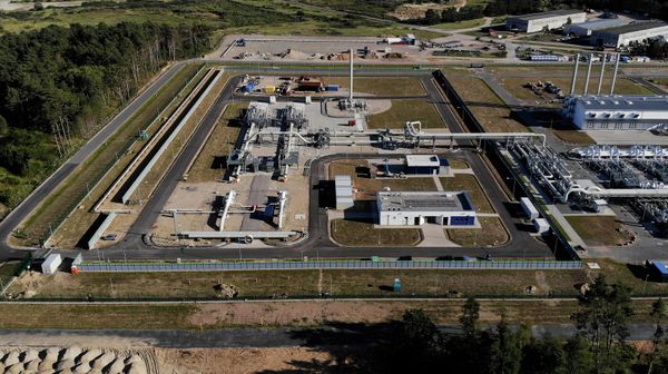 The two onshore pipe exits of the Baltic Sea pipeline Nord Stream 2 are pictured at the landfall facility in Lubmin, Germany, September 10, 2020 - Sputnik International