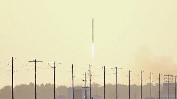 A rocket launched by Firefly Aerospace, the latest entrant in the New Space sector, is seen lifting off from the central California coast on Thursday, Sept. 2, 2021. The Alpha rocket was terminated over the Pacific Ocean shortly after its 6:59 p.m. liftoff from Vandenberg Space Force Base, according to a base statement. (AP Photo/Matt Hartman) - Sputnik International