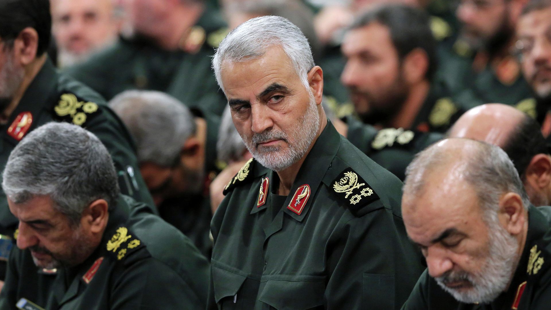 In this Sept. 18, 2016, file photo provided by an official website of the office of the Iranian supreme leader, Revolutionary Guard Gen. Qassem Soleimani, center, attends a meeting in Tehran, Iran. Iran executed Mahmoud Mousavi Majd convicted of providing information to the United States and Israel about the prominent Revolutionary Guard general later killed by a U.S. drone strike, state TV reported on Monday, July 20, 2020. (Office of the Iranian Supreme Leader via AP, File) In this Sept. 18, 2016, file photo provided by an official website of the office of the Iranian supreme leader, Revolutionary Guard Gen. Qassem Soleimani, center, attends a meeting in Tehran, Iran. Iran executed Mahmoud Mousavi Majd convicted of providing information to the United States and Israel about the prominent Revolutionary Guard general later killed by a U.S. drone strike, state TV reported on Monday, July 20, 2020. (Office of the Iranian Supreme Leader via AP, File) - Sputnik International, 1920, 04.01.2022