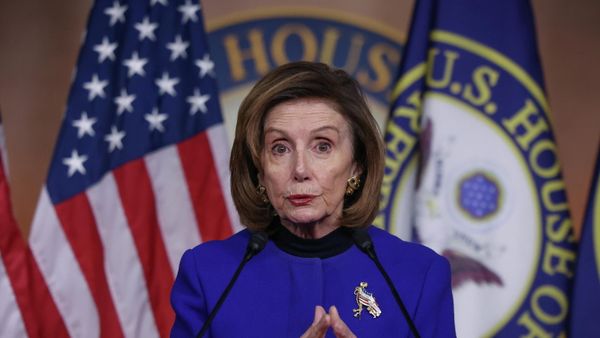 House Speaker Nancy Pelosi (D-CA) holds her weekly news conference in the U.S. Capitol in Washington, U.S., December 2, 2021. REUTERS/Evelyn Hockstein - Sputnik International