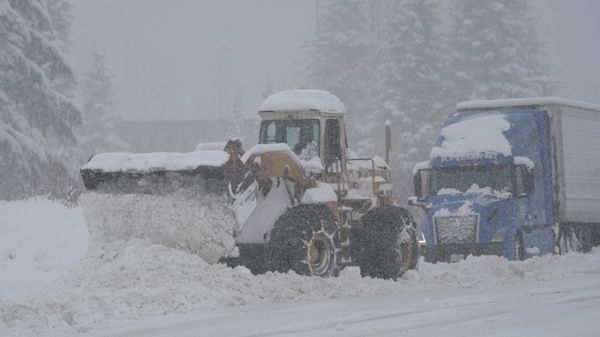 Heavy equipment is used to clear snow from a road near the Summit at Snoqualmie Ski Area, Thursday, Dec. 9, 2021, near Snoqualmie Pass in Washington state.  - Sputnik International